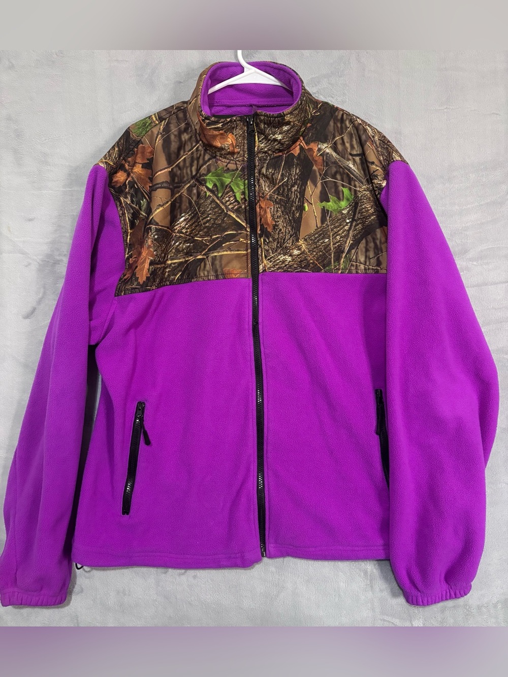 Trail Crest Camo & Purple Full Zip Fleece Jacket 2XL